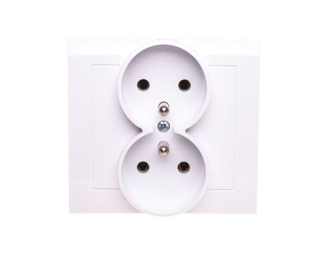 KIER Gniazdo podwójne z/u białe GP-2WZ/00