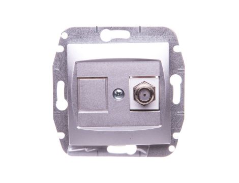 CARLA Gniazdo antenowe TV typ F-F b/R srebrne 1786-16