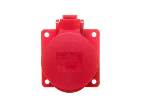 Gniazdo tablicowe 16A 5P 400V /75x75/ czerwone IP44 TWIST 315-6f7