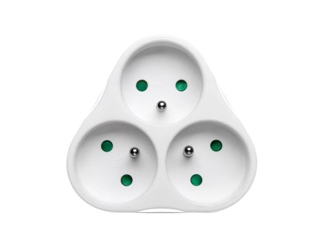 Rozgałęźnik wtyczkowy 3-gniazda z/u /z przesłonami/ biały P0026