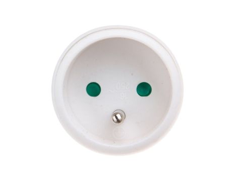Gniazdo przenośne proste 10/16A 250V 2P+Z z uchwytem białe EM-FBYC-01 P0045