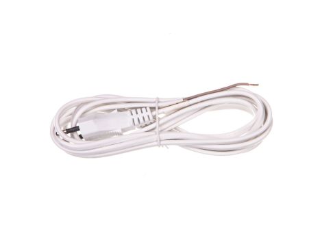 Przewód przyłączeniowy H03VVH2-F 2x0,75 3m biały S15273