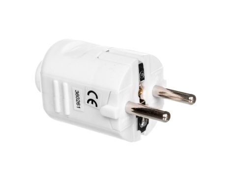 Wtyczka prosta 10/16A 250V 2P+Z biała YV-FA-4Z P0034