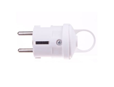 Wtyczka prosta 10/16A 250V 2P+Z z uchwytem biała EM-GRC-01 P0038