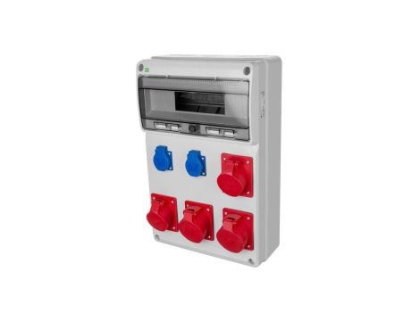 Rozdzielnica budowlana RS-13 13-mod. 2x2P+Z, 2x16A/5P, 2x32A/5P, IP44 bez zabezpieczeń 6251-00