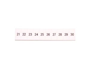 Oznacznik do złącz szynowych, opisówka ZB 5 numerowana od 21-30 kolor biały /10szt./