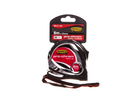 MIARA ZWIJANA 8m/25mm PRO-CHROM I CLASS MN-81-208