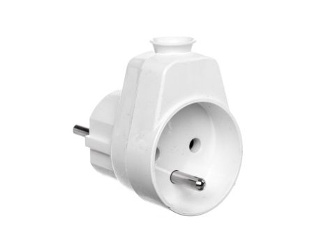 Rozdzielacz kątowy wtyczka-gniazdo z/u 16A 2P AWA-WG biały 51.30