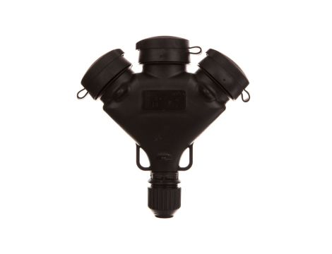 Rozgałężnik gumowy 3 gniazda z/u 16A IP44 FRG zielono-czarny 51.233