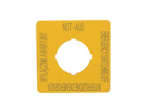 Szyld do przycisków awaryjnych PL, GB, DE, I M22-XYK5 167643