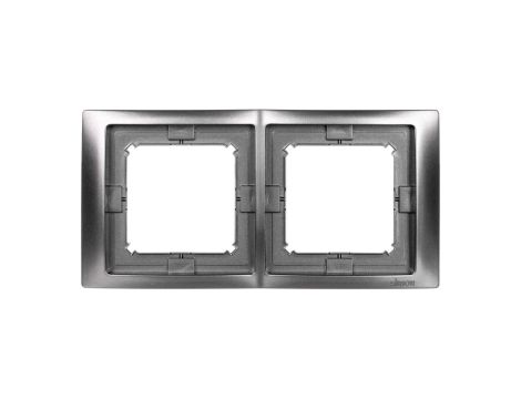 Simon Basic Neos Ramka podwójna IP44 stal inox BMRC2B/21