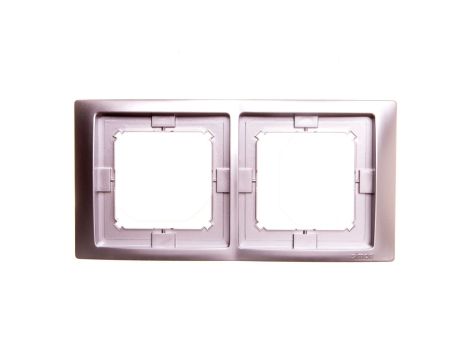 Simon Basic Neos Ramka podwójna IP44 srebrny matowy BMRC2B/43