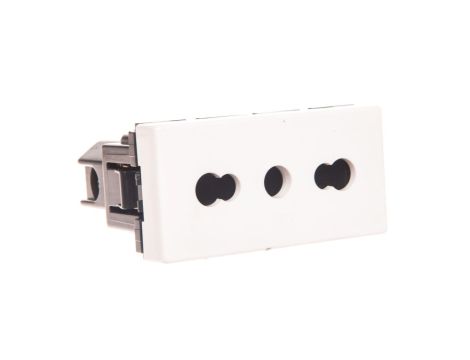 MOSAIC Gniazdo pojedyncze z/u 16A standard włoski białe 077511