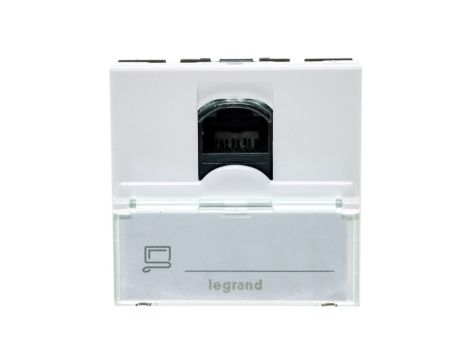 MOSAIC Gniazdo komputerowe pojedyncze RJ45 kat.6 UTP z polem opisowym białe 076564