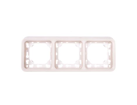 PLEXO55 Ramka potrójna pozioma biały / ecru 069698