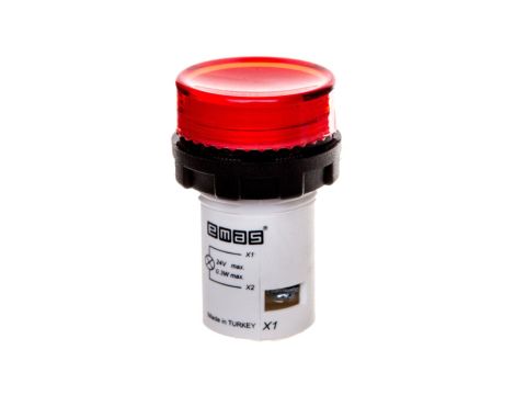 Lampka sygnalizacyjna MB z LED, monoblok, 24V AC/DC, płaski klosz, czerwona T0-MBSD024K