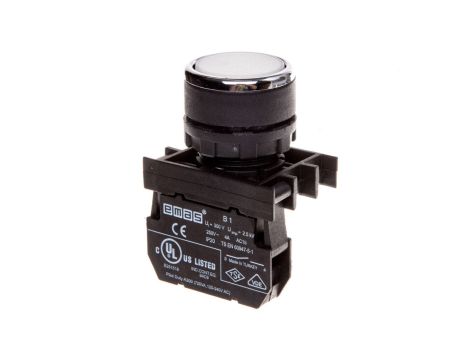 Przycisk sterowniczy kryty, niestabilny, 1NO, biały T0-B100DB