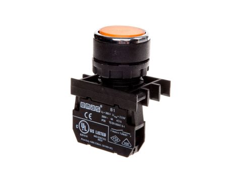 Przycisk sterowniczy kryty, niestabilny, 1NO, żółty T0-B100DS