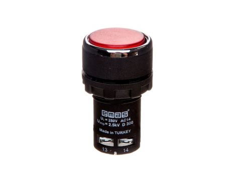 Przycisk sterowniczy monoblok, kryty, niestabilny, 1NO, czerwony T0-MB100DK