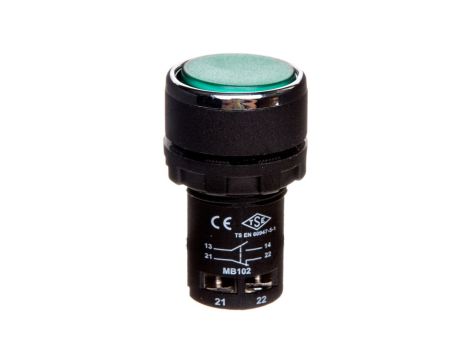 Przycisk sterowniczy monoblok, kryty, niestabilny, 1NO+1NC, zielony T0-MB102DY