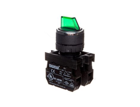 Przycisk pokrętny podświetlany, 2NO, II-0-I jednostronnie niestabilny, zielony T0-B101SL31Y