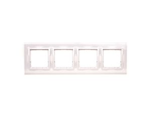 Simon 54 Nature Ramka poczwórna szkło BIAŁA PERŁA DRN4/70