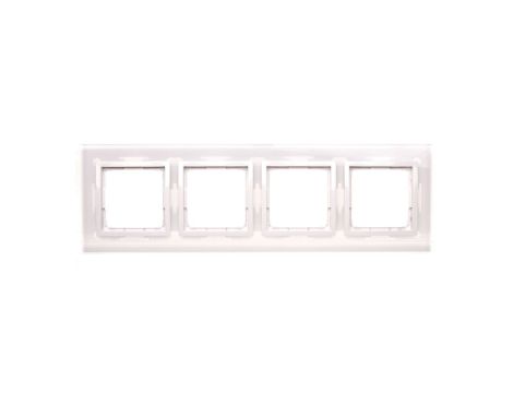 Simon 54 Nature Ramka poczwórna szkło BIAŁA PERŁA DRN4/70
