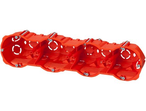 Puszka podtynkowa 4x60mm regips głęboka z wkrętami czerwona PK-4x60 0288-00