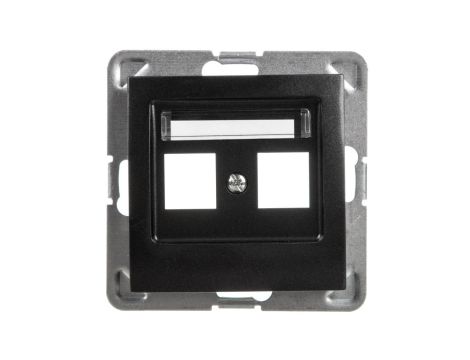 IMPRESJA Obudowa gniazda teleinformatycznego podwójnego antracyt GPK-2Y/p/50