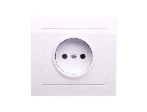 KIER Gniazdo pojedyncze b/u białe GP-1W/00