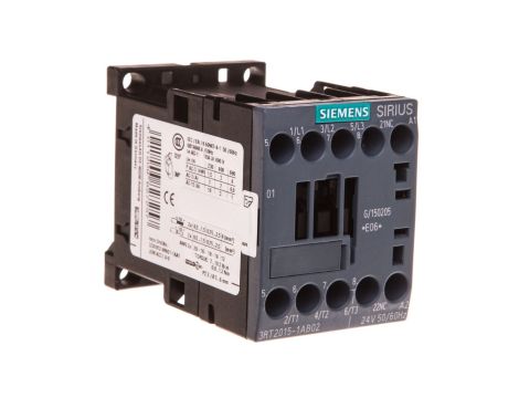 Stycznik mocy 7A 3P 24V AC 0Z 1R S00 3RT2015-1AB02