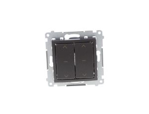 Simon 54 Łącznik żaluzjowy podwójny (moduł), 250V szybkozłącza, antracyt (met.) DZW2.01/48