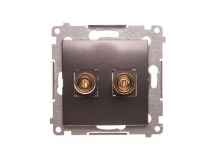 Simon 54 Premium Gniazdo głośnikowe pojedyncze (moduł) do 6 mm2, antracyt (met.) DGL2.01/48