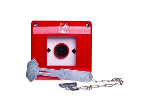 Przycisk przeciwpożarowy natynkowy 1Z czerwony z młotkiem OP1-W01-A\10-M