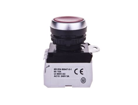 Przycisk sterowniczy 22mm czerwony 1Z 1R z samopowrotem z podświetleniem 023758