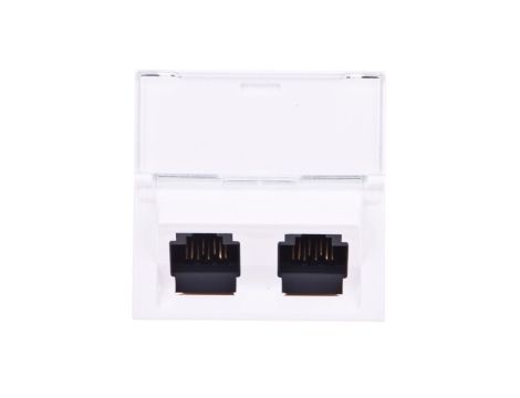 MOSAIC Gniazdo komputerowe podwójne RJ45 kat.6 UTP 2M 45st białe 076504