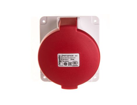 Gniazdo stałe 5P 32A 400V czerwone IP44 PKF32F435