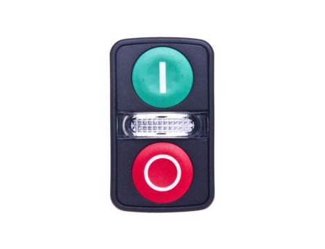 Napęd przycisku podwójny zielony/czerwony /O-I/ z podświetleniem z samopowrotem ZB5AW7A3741