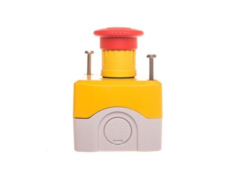 Kaseta z przyciskiem bezpieczeństwa przez obrót 1R żółta IP65 XALK178