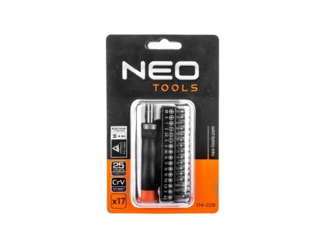 Końcówki wkrętakowe precyzyjne z uchwytem 04-228 /zestaw 17 szt./