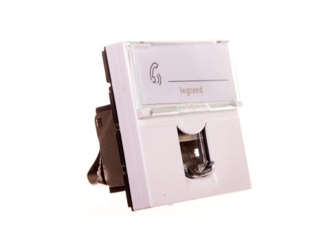 MOSAIC Gniazdo komputerowe pojedyncze RJ45 kat.6a STP 2-moduły białe 076576