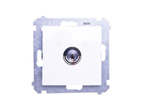 Simon 54 Łącznik żaluzjowy na kluczyk /I-0-II/ biały DWZK.01/11