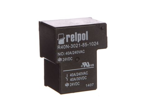 Przekaźnik przemysłowy 1Z 40A 24V DC PCB R40N-3021-85-1024 2614823
