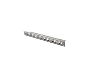 Patch panel pusty 19 cali 24x keys 1U szary (RAL 7035) DN-91410