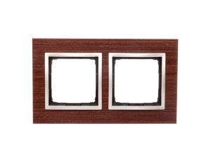 Simon 54 Nature Ramka podwójna drewno ZŁOT