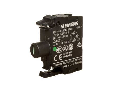 Oprawka blok LED zielony 230V AC montaż czołowy przył śrubowe SIRIUS ACT 3SU1401-1BF40-1AA0