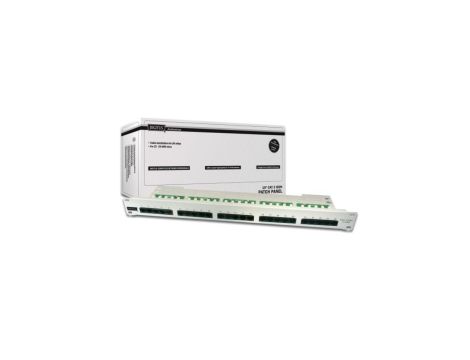 Patch panel telefoniczny ISDN 19cali 25xRJ45 U/UTP kat.3 1U szary DN-91325-1