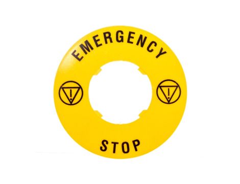 Szyld opisowy fi 60mm EMERGENCY/STOP LPXAU115