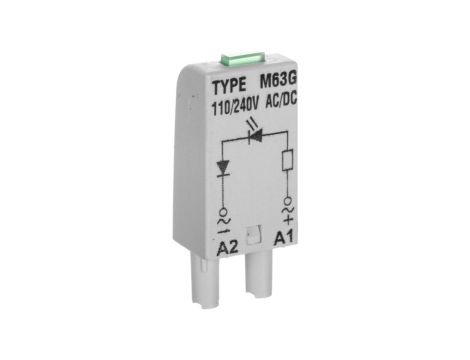 Moduł sygnalizacyjny L (dioda: LED zielony) 110-230 V AC/DC M63G szary 854854