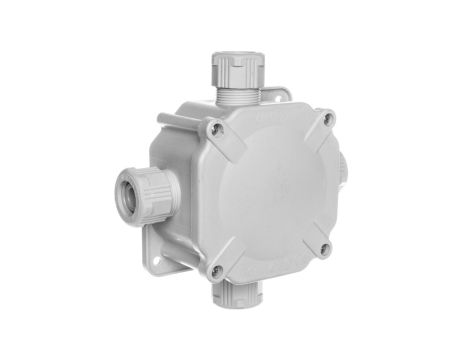 Puszka hermetyczna natynkowa 122x122x44,6mm IP67 4xPG27 szara 6455-27P